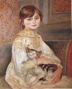 Pierre Renoir Child with Cat (Julie Manet) oil painting on canvas